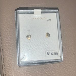 14K GOLD heart earrings